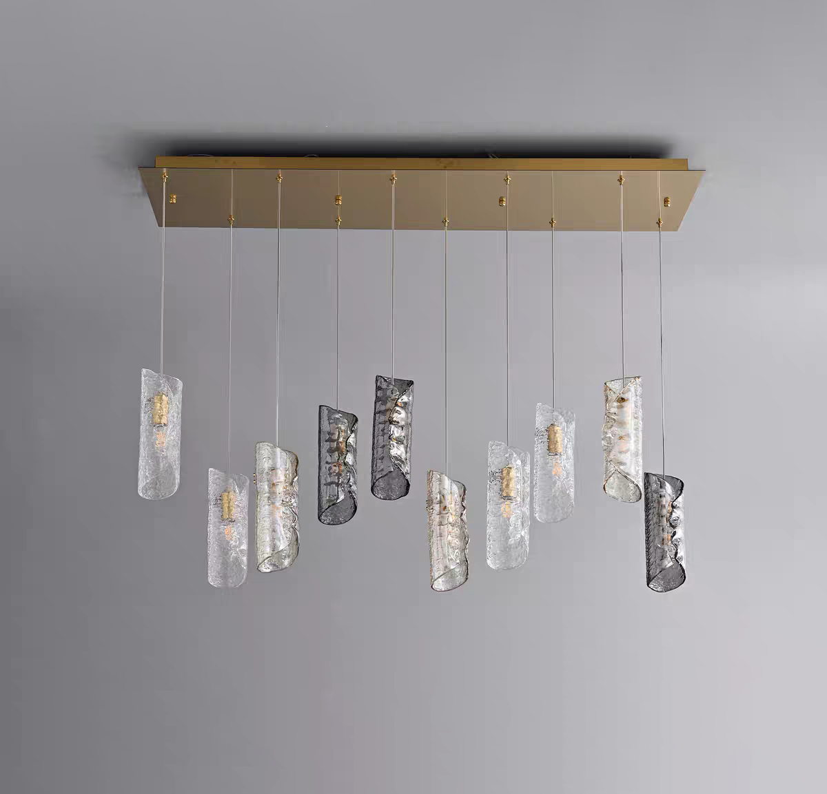 Artisan Textured Glass Shades Multi Light Chandelier by Aurorae Lighting