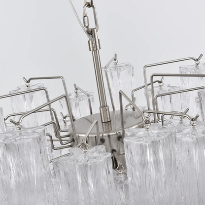 Transparent Murano Glass Tube Chandelier