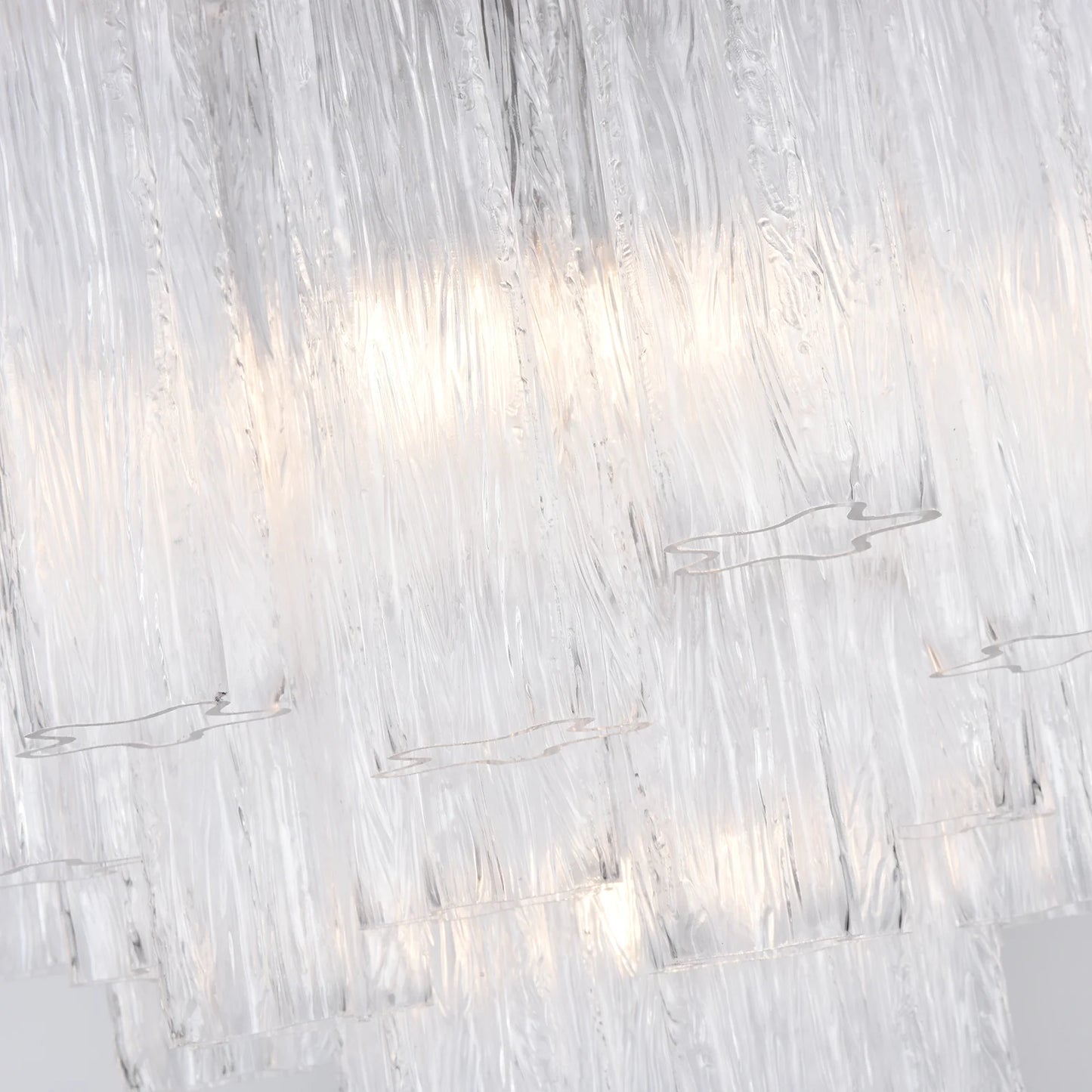 Transparent Murano Glass Tube Chandelier