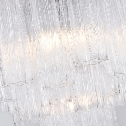Transparent Murano Glass Tube Chandelier