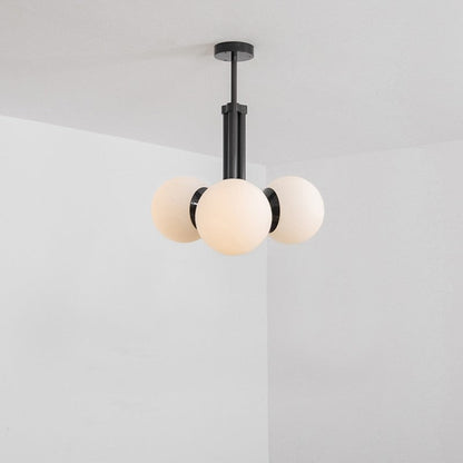 Tubular 3-Light Modern Brass Chandelier