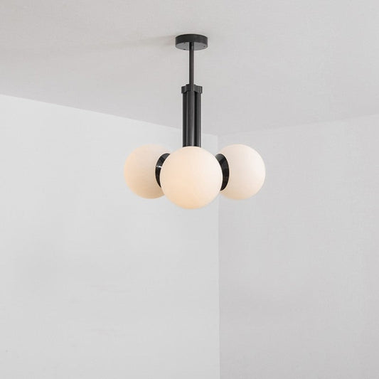 Tubular 3-Light Modern Brass Chandelier