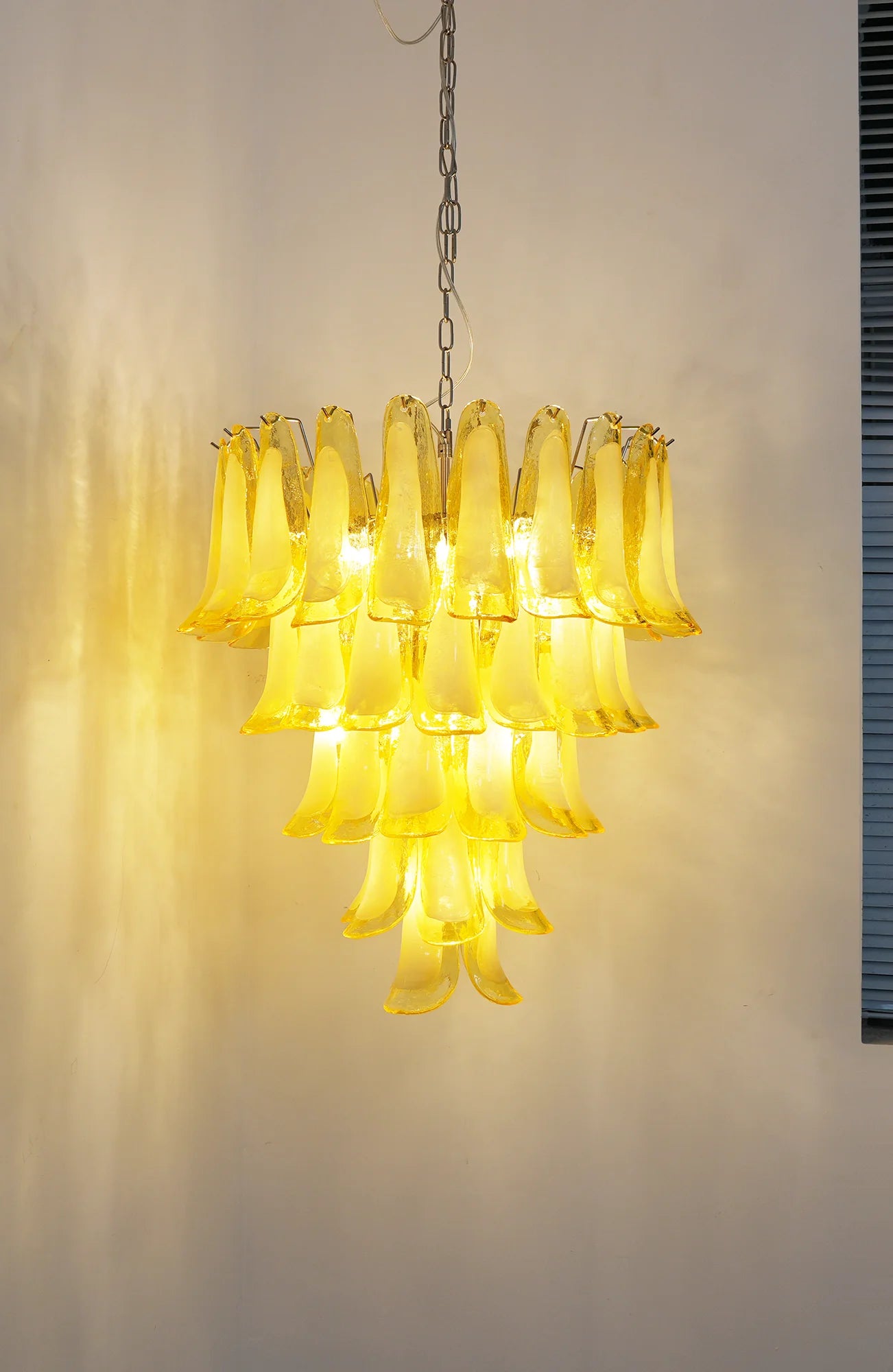 Vintage Caramel Murano Glass Petals Chandelier