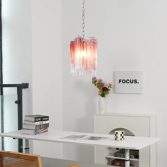 Vintage Gradient Red Murano Chandelier