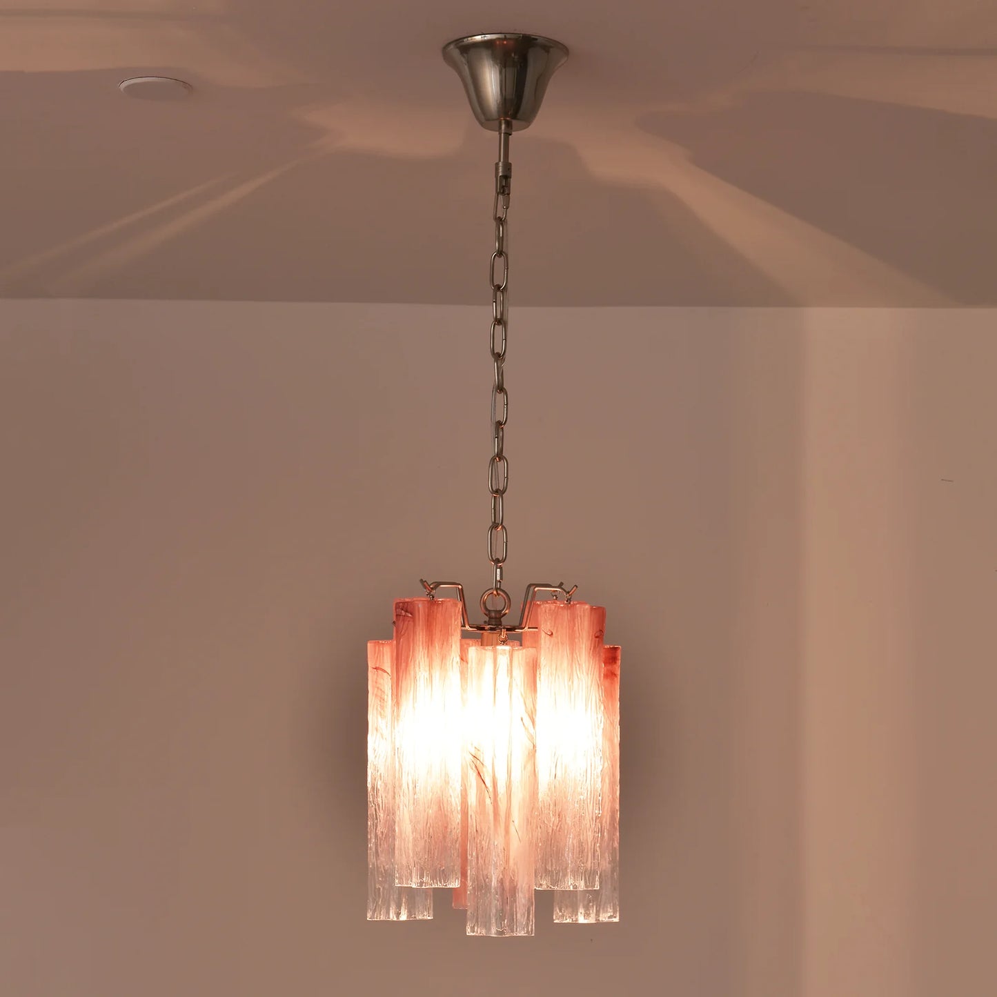 Vintage Gradient Red Murano Chandelier