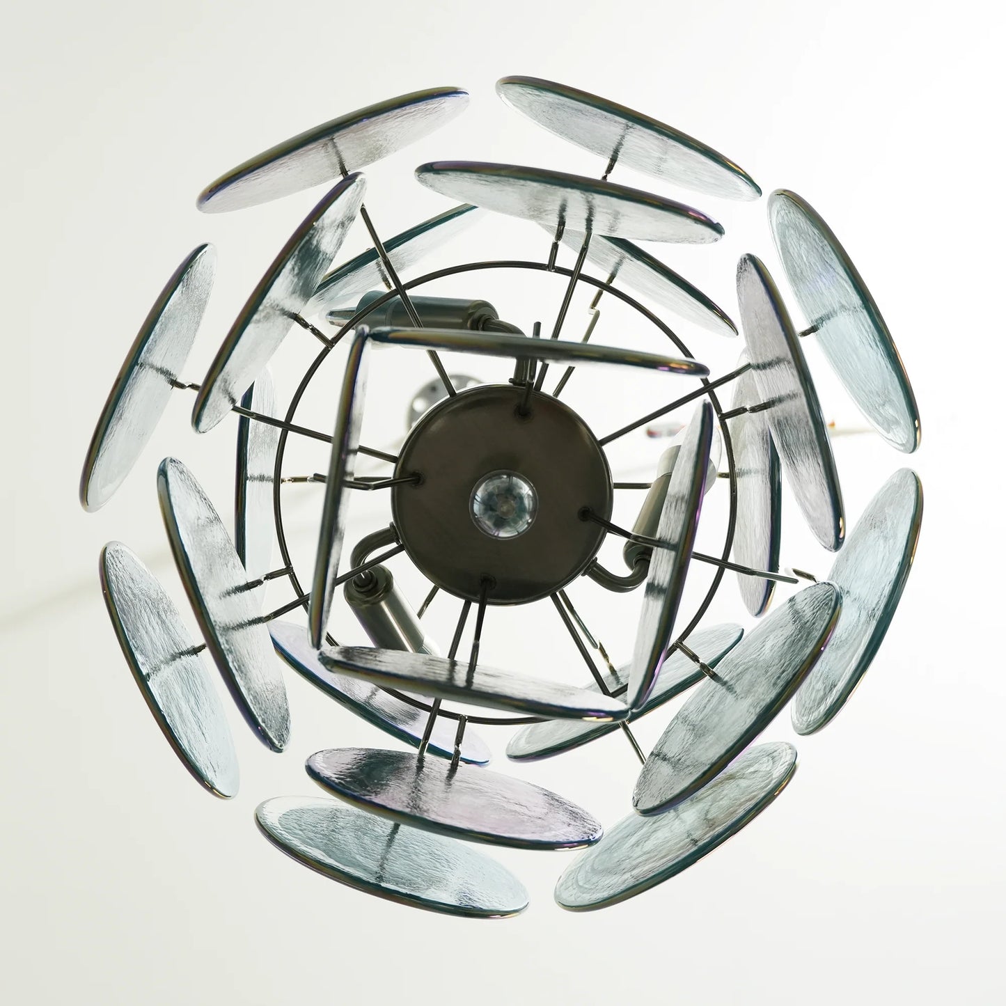 Blue Disks Murano Glass Chandelier