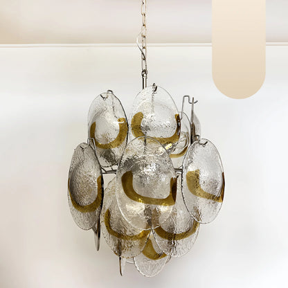Vintage Murano Transparent Amber Chandelier