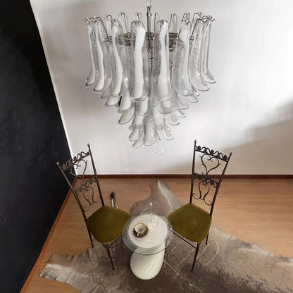 Vintage Transparent Murano Petals Chandelier