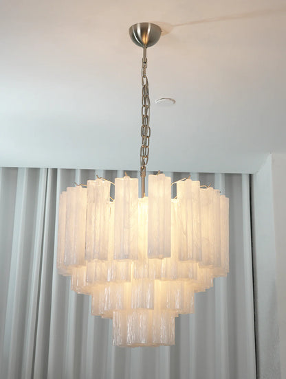 Star Shaped Tube White Clouds Glass Chandelier