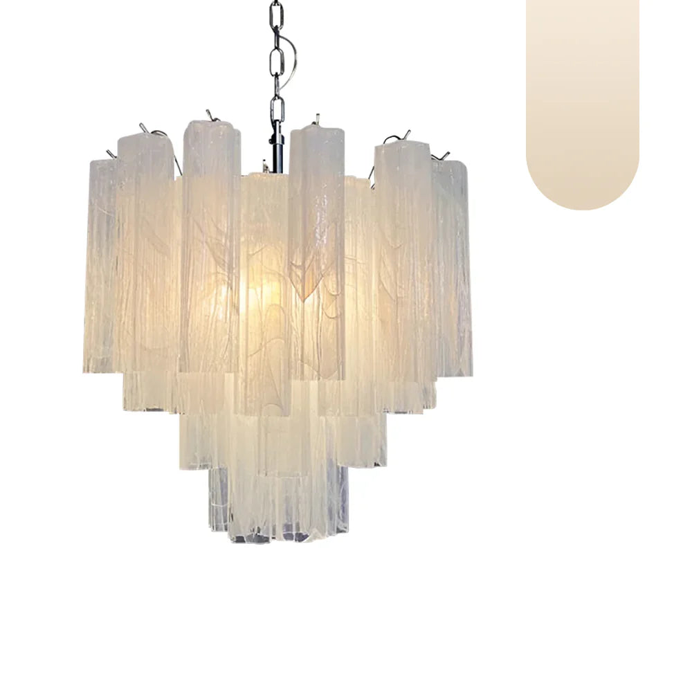 Star Shaped Tube White Clouds Glass Chandelier