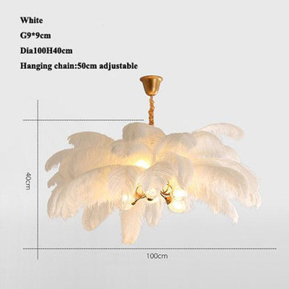 Palm Tree Elva Feather Chandelier