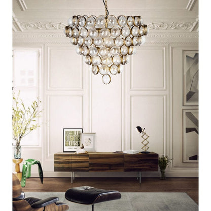Textured Glass Large Chandelier