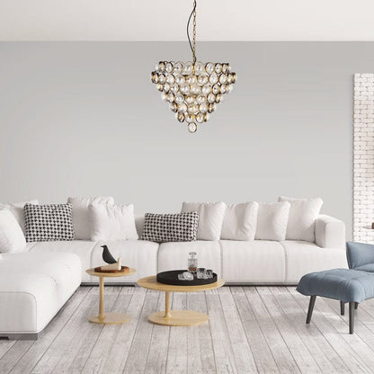 Textured Glass Large Chandelier