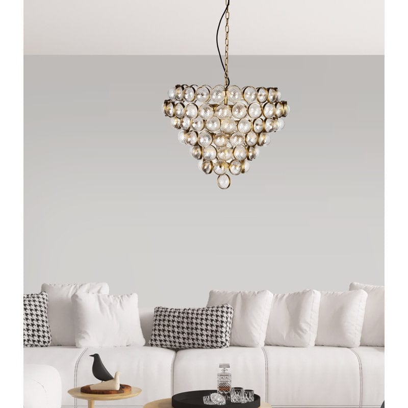 Textured Glass Large Chandelier