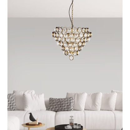 Textured Glass Large Chandelier