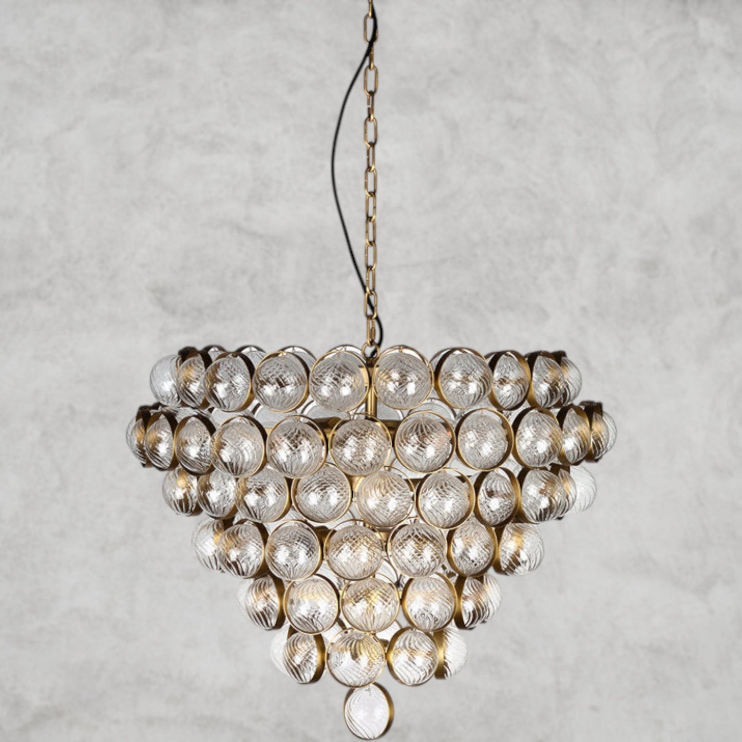 Textured Glass Large Chandelier