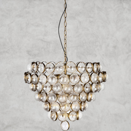 Textured Glass Large Chandelier