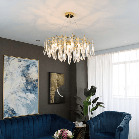 Agnes Aluminum Branch Crystal Chandelier