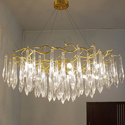 Agnes Aluminum Branch Crystal Chandelier