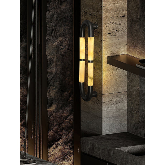 Alabaster Banded KoKo Sconce