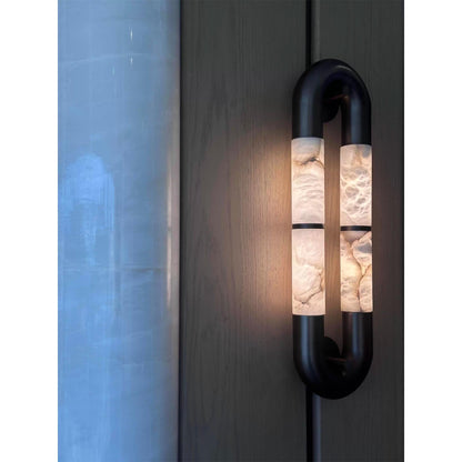 Alabaster Banded KoKo Sconce