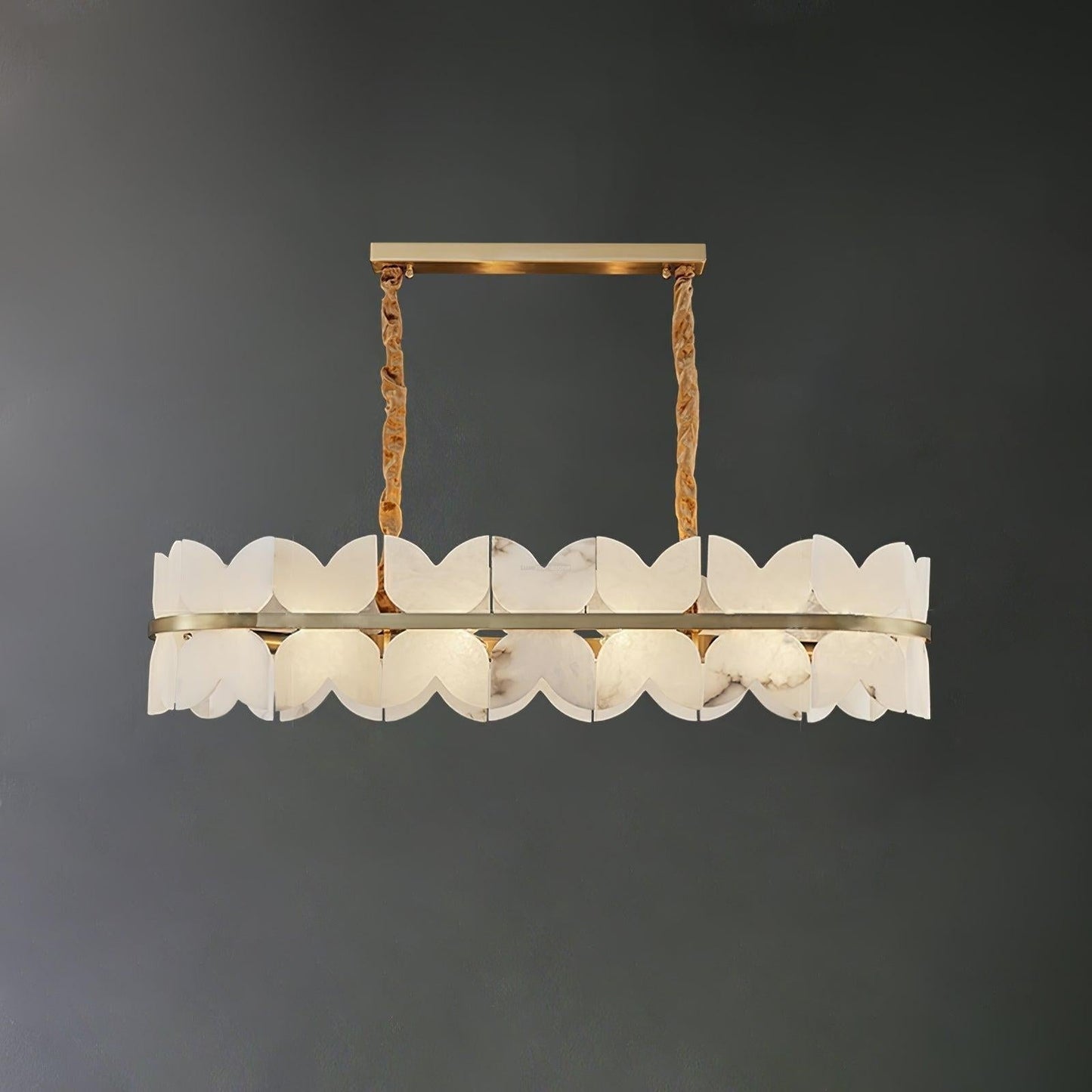 Alabaster Cloudscape Chandelier with 1/2 layer