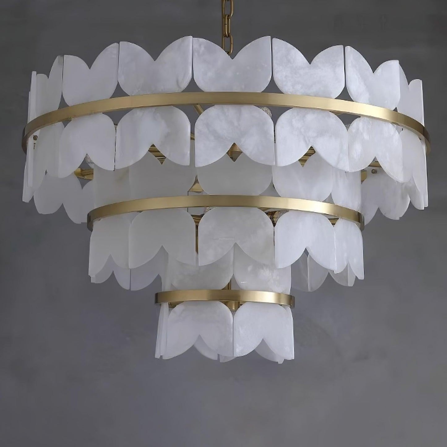 Alabaster Cloudscape Chandelier with 1/2 layer