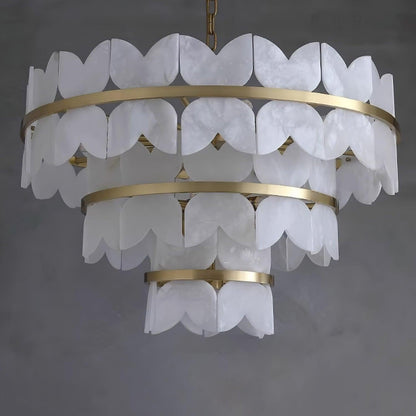 Alabaster Cloudscape Chandelier with 1/2 layer