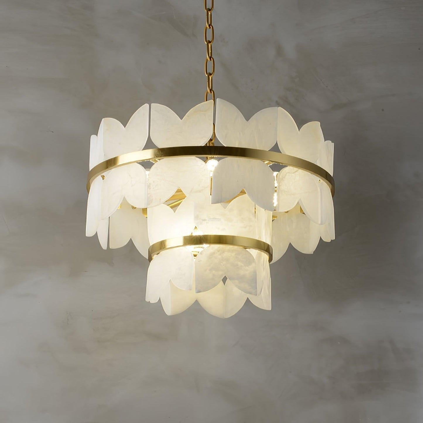 Alabaster Cloudscape Chandelier with 1/2 layer