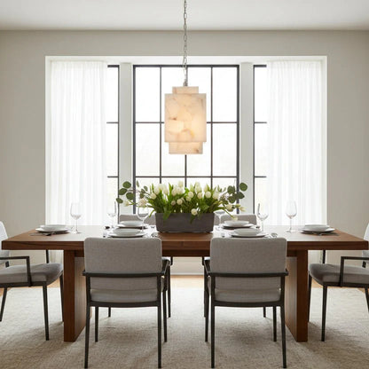 Alabaster Cube Pendant Light