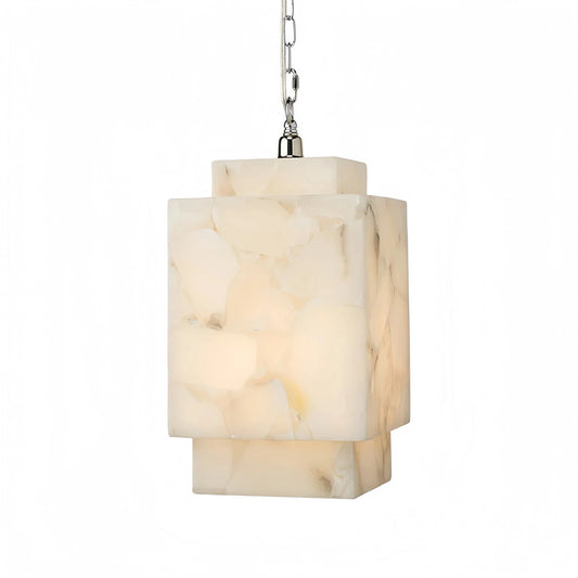 Alabaster Cube Pendant Light