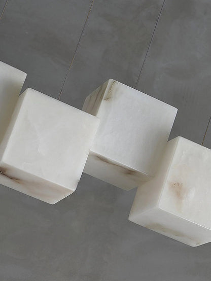 Alabaster Cubic Linear Chandelier
