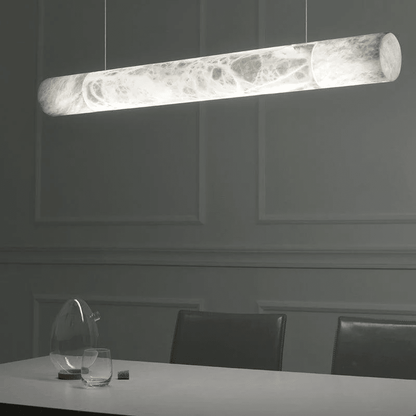 Alabaster Cylindrical Linear Pendant Light