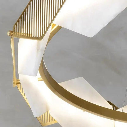 Alabaster Diamond Shaped Modern Chandelier
