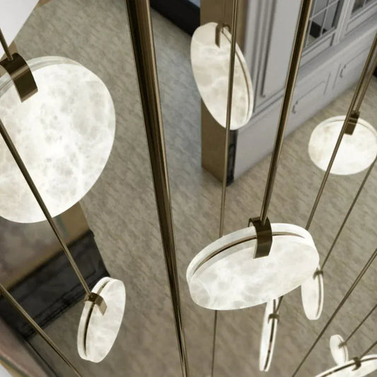 Alabaster Disc Pendant Light 9.8", 13.8", 17.7", 21.3", 25.2"