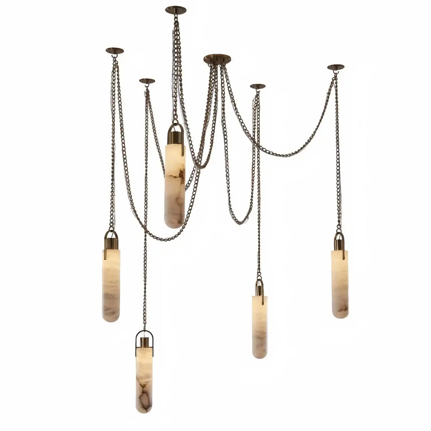 Alabaster Flint 1/2/3/5/7/9/12/15-Light LED Multi-Drop Pendant