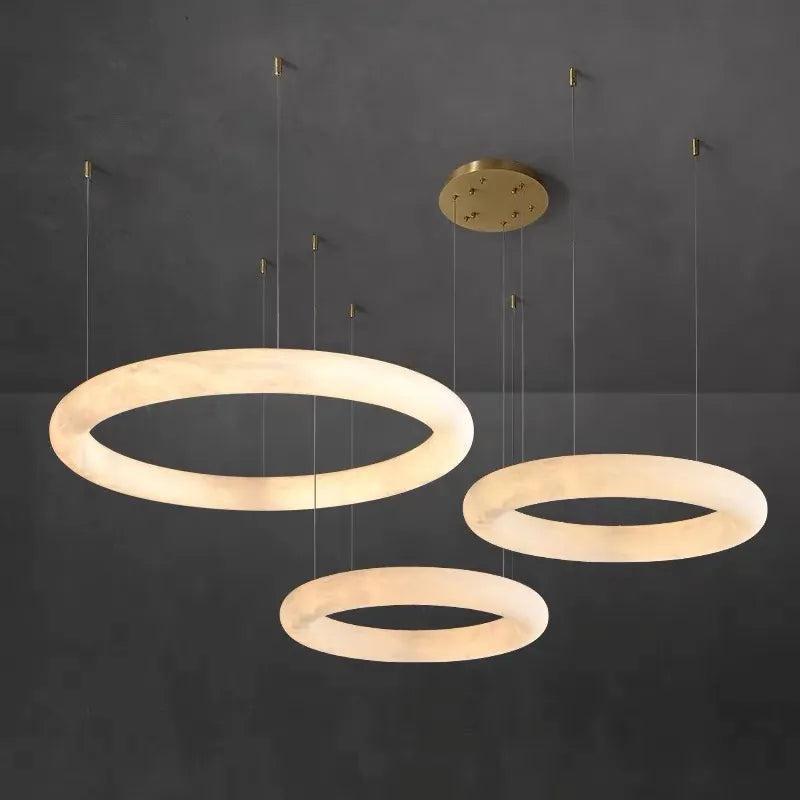 Alabaster Globle Round Chandelier