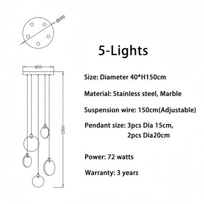 Alabaster Long Staircase Chandelier 5 styles