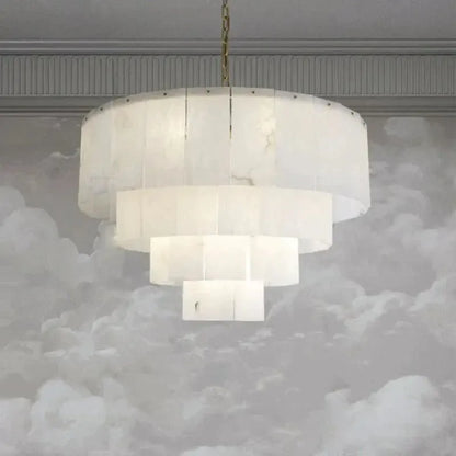 Alabaster Multi-Layer Modern Round Chandelier