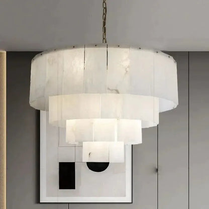 Alabaster Multi-Layer Modern Round Chandelier