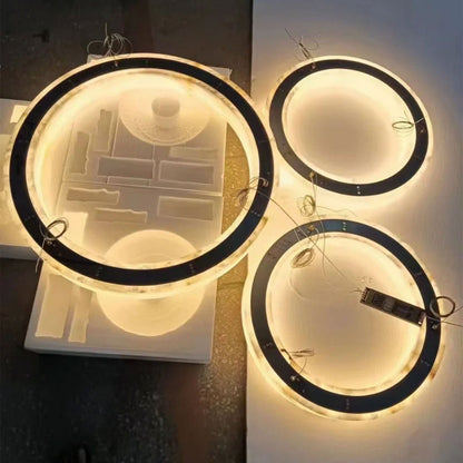 Alabaster natural stone round chandelier