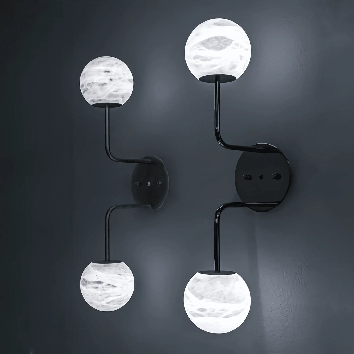 Alabaster Orb 2 Wall Light
