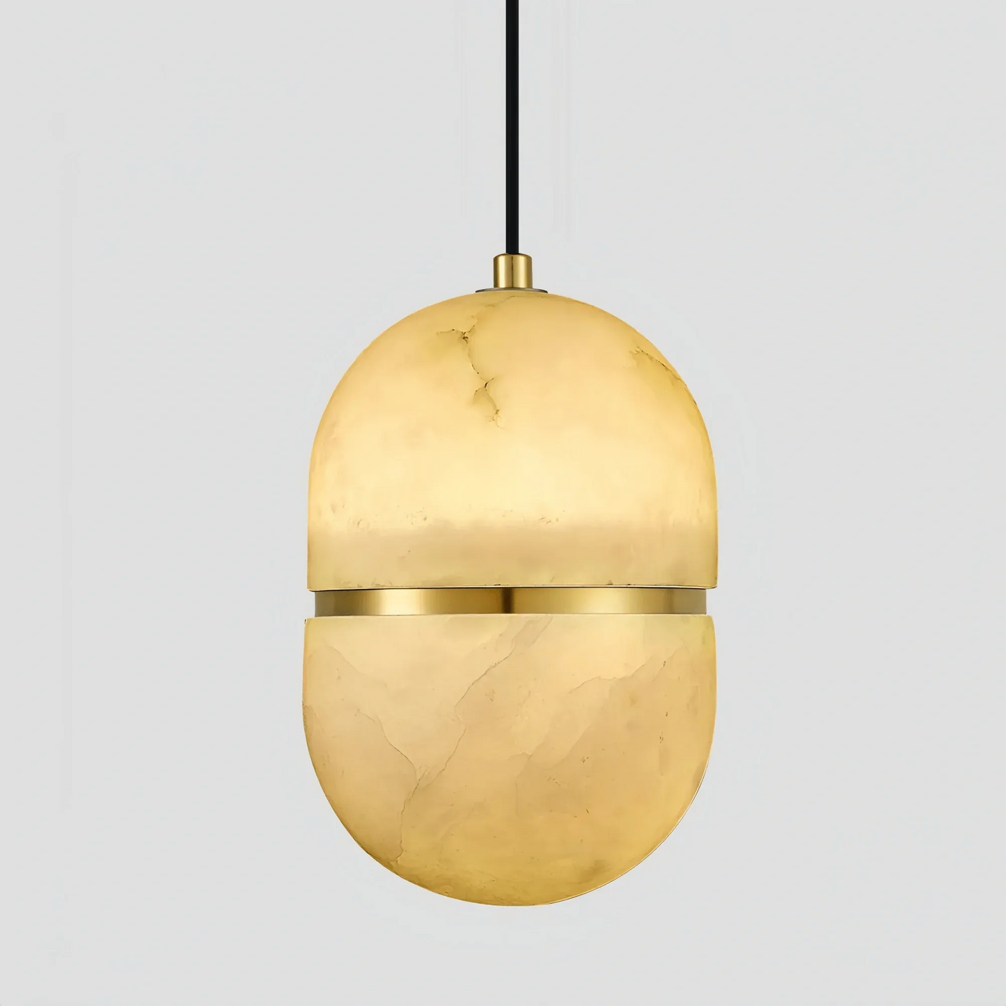 Alabaster Oval Pendant 5.9" D 7.1" D