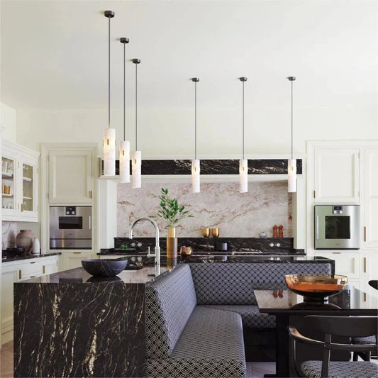 Alabaster Pendant Light with Deco