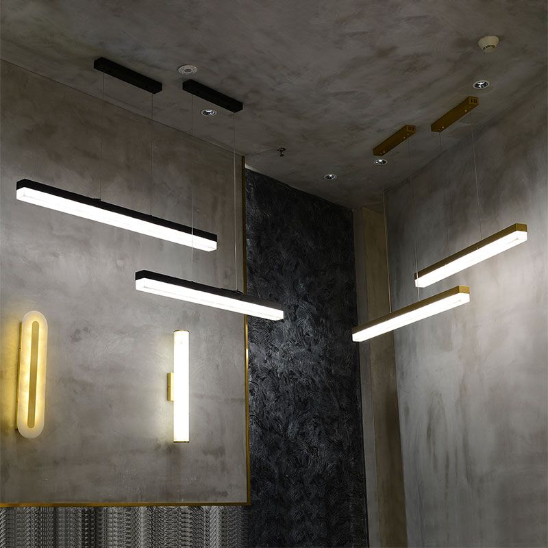 Alabaster Simple Kitchen Island Linear Chandelier
