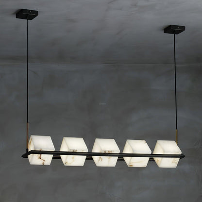 Alabaster Square Box Chandelier with 4/5/6/8/9 heads