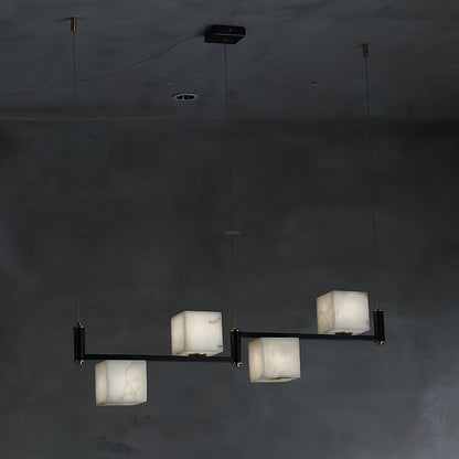 Alabaster Square Box Chandelier with 4/5/6/8/9 heads