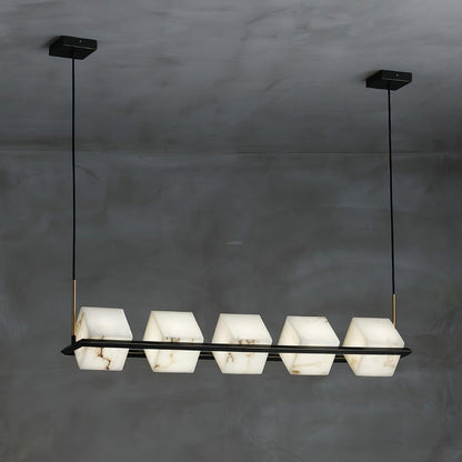 Alabaster Square Box Chandelier with 4/5/6/8/9 heads