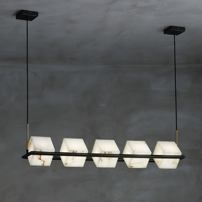 Alabaster Square Box Chandelier with 4/5/6/8/9 heads