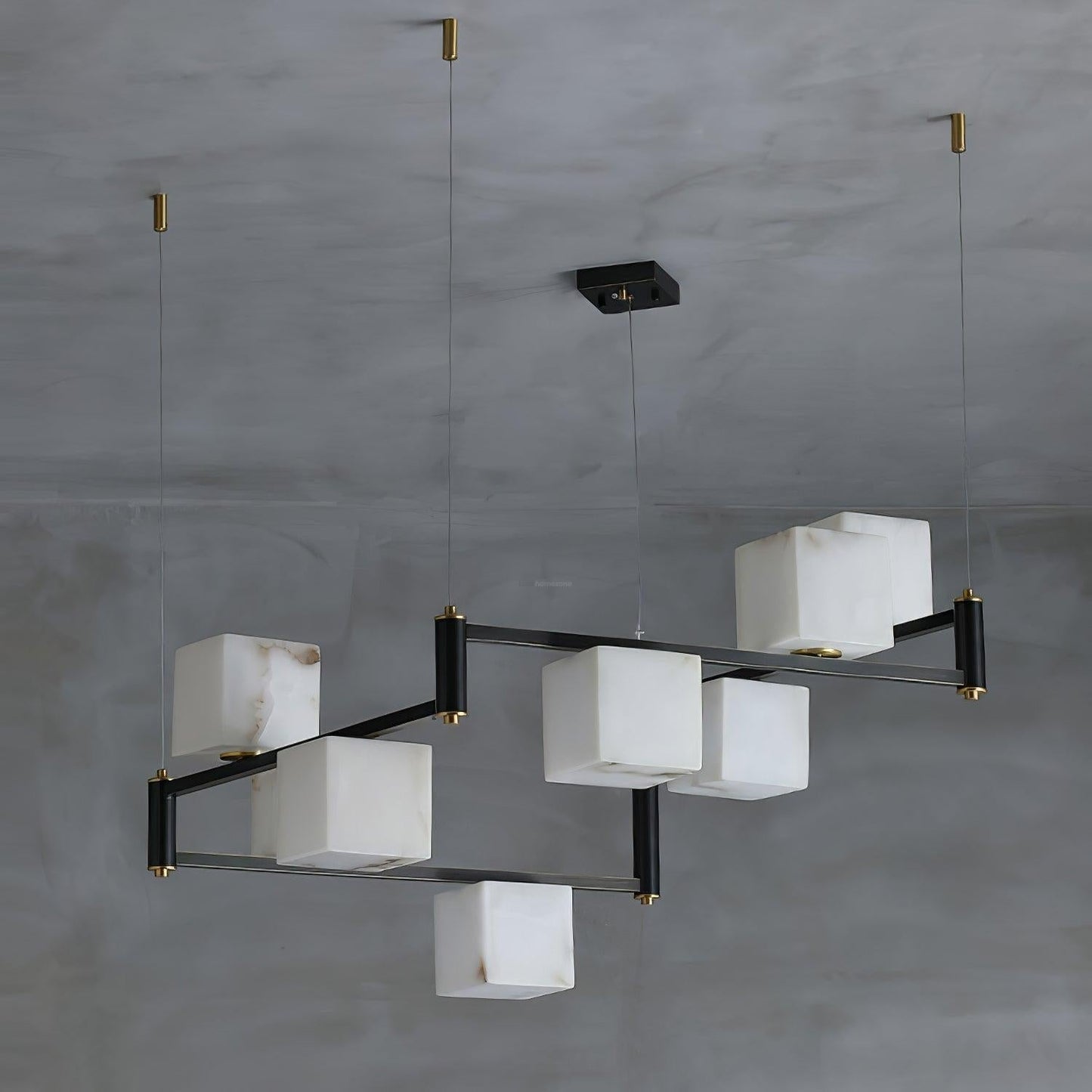 Alabaster Square Box Chandelier with 4/5/6/8/9 heads
